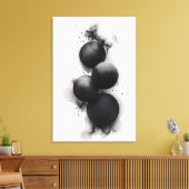 Zwarte Bollen Moderne Abstracte Kunst Canvas Afdruk (Insitu (Woonkamer))