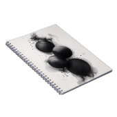 Zwarte Bollen Moderne Abstracte Kunst Notitieboek (Rechterzijde)