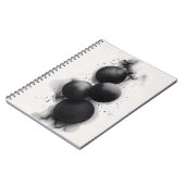 Zwarte Bollen Moderne Abstracte Kunst Notitieboek (Linkerzijde)