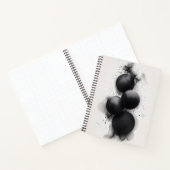 Zwarte Bollen Moderne Abstracte Kunst Notitieboek (Binnen)