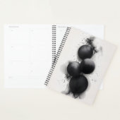 Zwarte Bollen Moderne Abstracte Kunst Planner (Display)