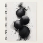 Zwarte Bollen Moderne Abstracte Kunst Planner (Voorkant)