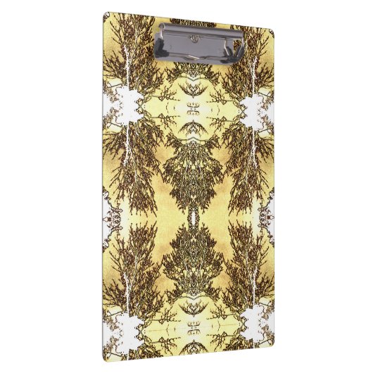 Zwarte Bomen Heldere Gele Hemel Klembord (Rechts)