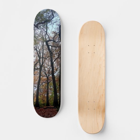 Zwarte bomen in het bos persoonlijk skateboard (Voorkant)