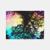 Zwarte Bomen Kleurrijke Ruimte Deken (Voorkant (Horizontaal))