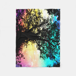 Zwarte Bomen Kleurrijke Ruimte Deken