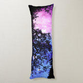 Zwarte Bomen Lavendel Blauwe Ruimte Body Kussen (Achterkant (Verticaal))
