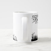 Zwarte bomen op een witte achtergrond grote koffiekop (Achterkant)