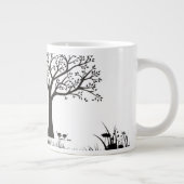 Zwarte bomen op een witte achtergrond grote koffiekop (Rechts)