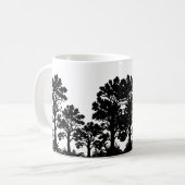 Zwarte Bomen Silhouet Koffiemok (Voorkant links)