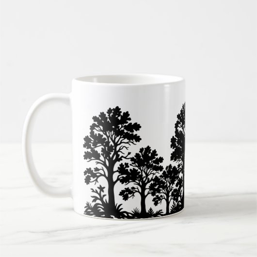 Zwarte Bomen Silhouet Koffiemok (Links)