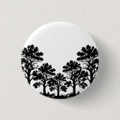 Zwarte Bomen Silhouet Ronde Speld Knop Button 3,2 Cm (Voorkant)
