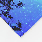 Zwarte Bomen Turquoise Periwinkle Ruimte Dekbed Fleece Deken (Hoek)