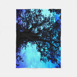 Zwarte Bomen Turquoise Periwinkle Ruimte Dekbed Fleece Deken