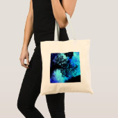 Zwarte Bomen Turquoise Periwinkle Space Tote Bag (Voorkant (product))