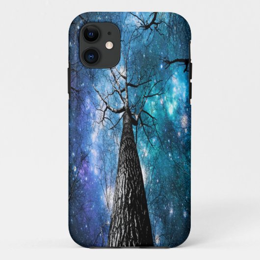 Zwarte Bomen Vallende Sterren Case-Mate iPhone Case (Achterkant)