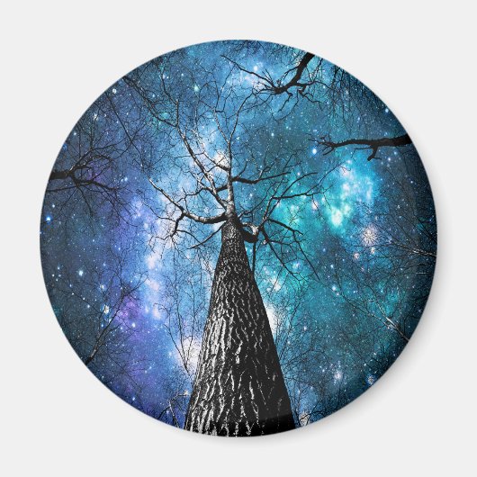 Zwarte Bomen Vallende Sterren Magneet (Voorkant)