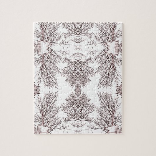 Zwarte bomen Witte hemel Legpuzzel (Verticaal)