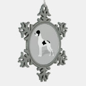 Zwarte Bont Dog Argenta Tin Sneeuwvlok Ornament (Links)