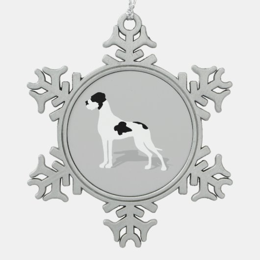 Zwarte Bont Dog Argenta Tin Sneeuwvlok Ornament (Voorkant)