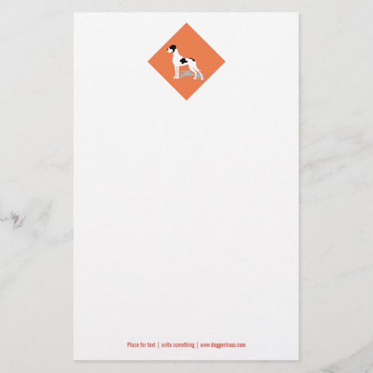 Zwarte Bont Grote Dane Briefpapier (Voorkant)