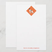 Zwarte Bont Grote Dane Briefpapier (Voorkant / Achterkant)