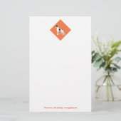 Zwarte Bont Grote Dane Briefpapier (Staand voorkant)