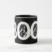 Zwarte "BOO!" Halloween koffiemok Mok (Midden)