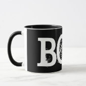 Zwarte "BOO!" Halloween koffiemok Mok (Links)