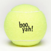 Zwarte Boo Yah! Typografie Funny Tennisballen (Voorkant)