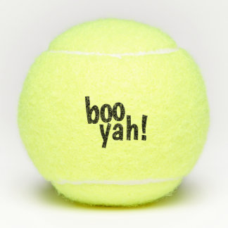 Zwarte Boo Yah! Typografie Funny Tennisballen