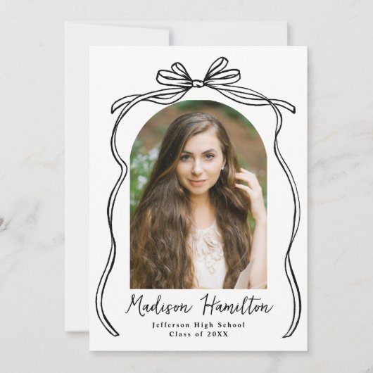  Zwarte Boog Arch Foto Afstuderen Aankondiging (Voorkant)