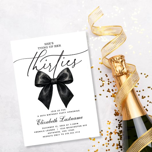 Zwarte boog bindt haar 40e verjaardag kaart