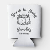 Zwarte boog bindt haar twintiger 30e verjaardag va blikjeskoeler (Achterkant)