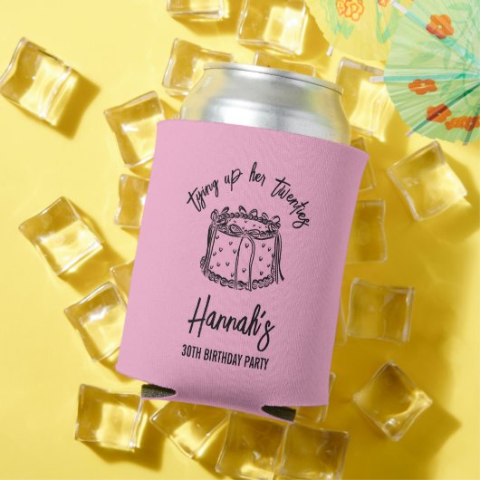 Zwarte boog bindt haar twintiger 30e verjaardag va blikjeskoeler (Insitu Zomer)