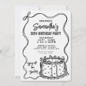 Zwarte boog bindt haar twintiger 30e verjaardag va kaart (Voorkant)