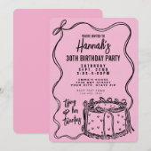 Zwarte boog bindt haar twintiger 30e verjaardag va kaart (Voorkant / Achterkant)