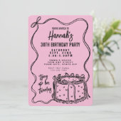 Zwarte boog bindt haar twintiger 30e verjaardag va kaart (Staand voorkant)