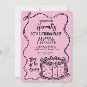 Zwarte boog bindt haar twintiger 30e verjaardag va kaart (Voorkant)