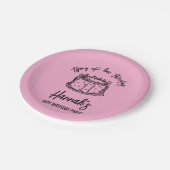 Zwarte boog bindt haar twintiger 30e verjaardag va papieren bordje (Gekanteld)