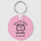 Zwarte boog bindt haar twintiger 30e verjaardag va sleutelhanger (Voorkant)