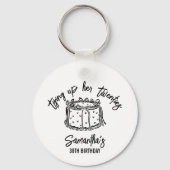 Zwarte boog bindt haar twintiger 30e verjaardag va sleutelhanger (Achterkant)