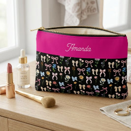 Zwarte Boog Bloemrijke Elegante Gratie Trendy Etui