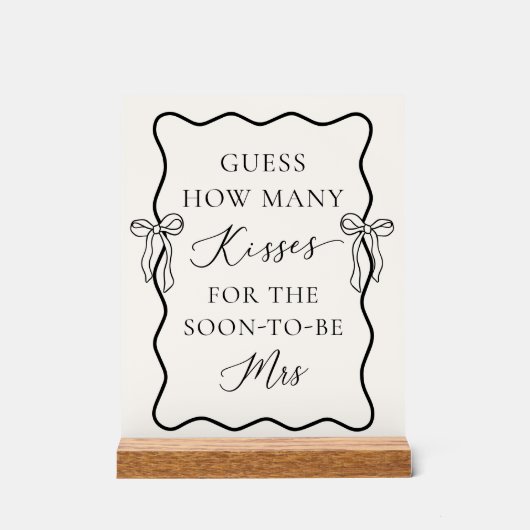 Zwarte Boog Bruidsdouche Raad Hoeveel Kussen Acryl Bord (Voorkant)