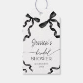 Zwarte Boog Bruidsjurk Feestje Cadeaulabel (Voorkant)