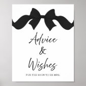 Zwarte Boog Bruiloft Borrel Advies & Wensen Bord Poster (Voorkant)