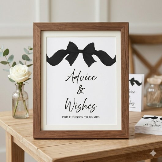 Zwarte Boog Bruiloft Borrel Advies & Wensen Bord Poster