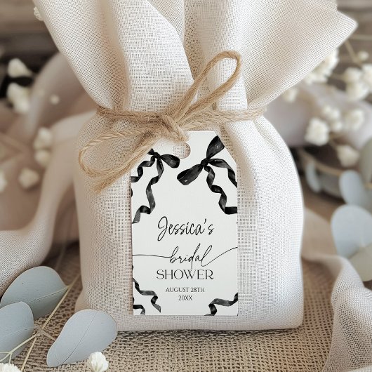 Zwarte Boog Bruiloftsborrel  Cadeaulabel