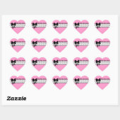 Zwarte boog en polka stippen hart sticker (Vel)