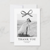 Zwarte boog foto bruiloft bedankkaart (Voorkant)
